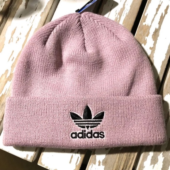 adidas trefoil beanie pink